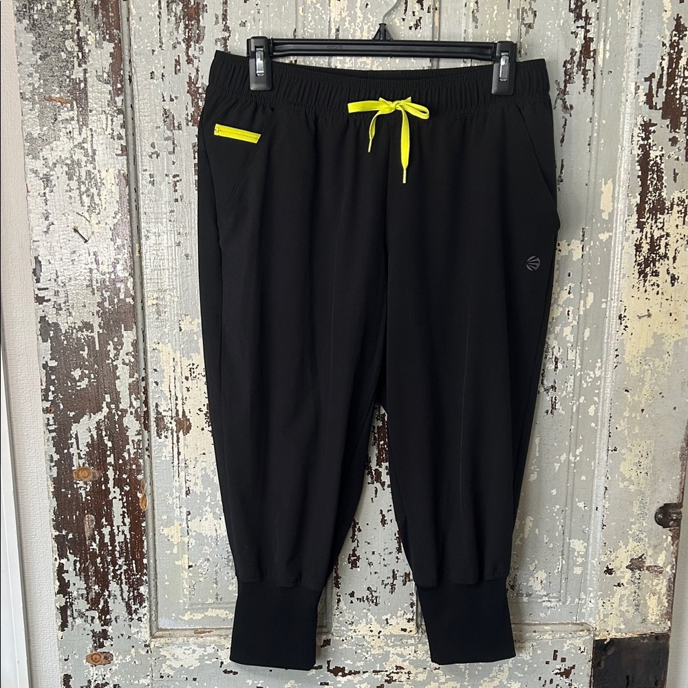 Neon-Trimmed Black Joggers